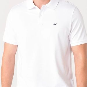 Vineyard Vines White Medium Pique Polo